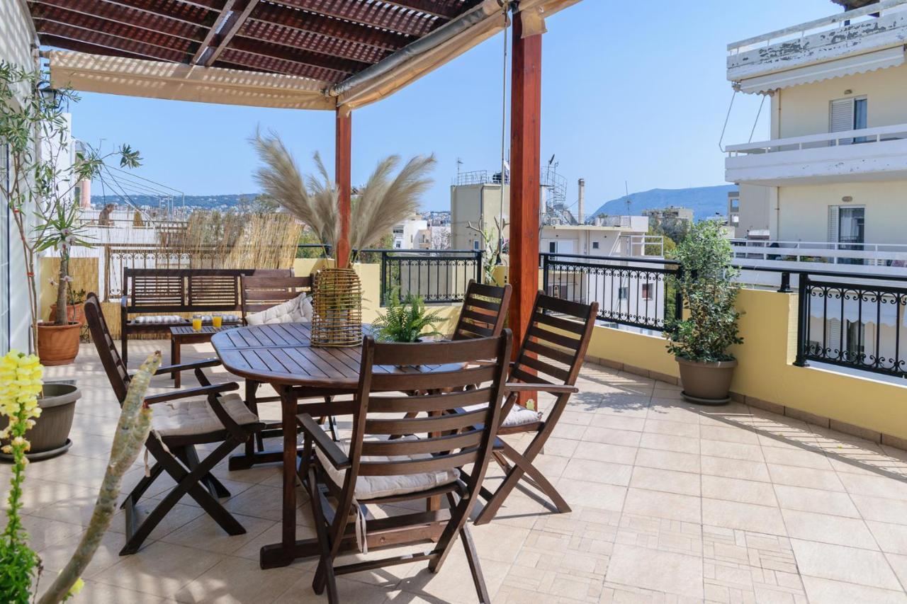 Central Penthouse In Quiet Neighborhood Near Sandy Beach 干尼亞 外观 照片